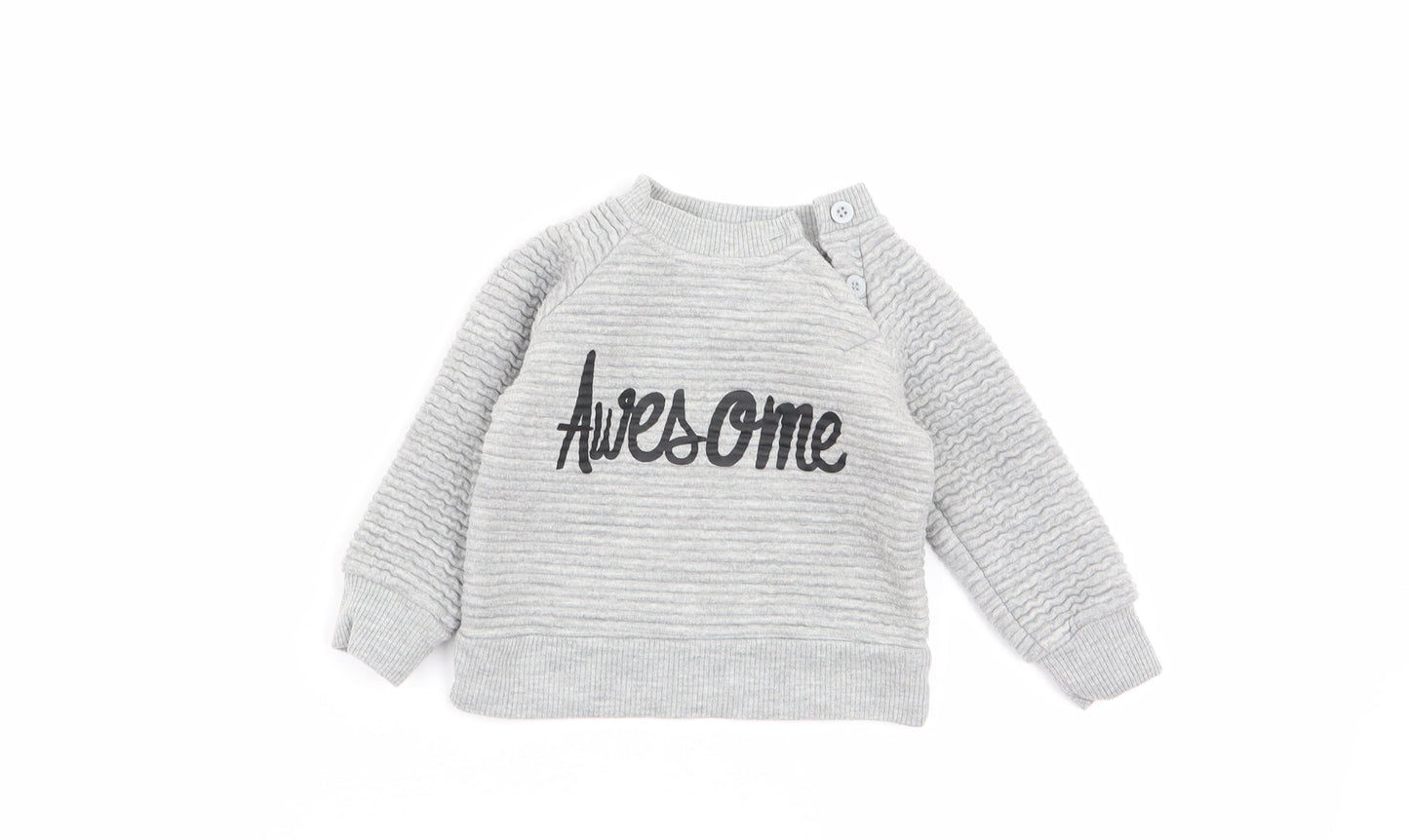 early days Boys Grey   Pullover Jumper Size 6-9 Months