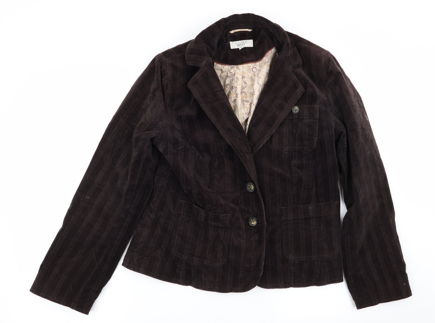 NEXT Womens Brown Striped  Jacket Blazer Size 14