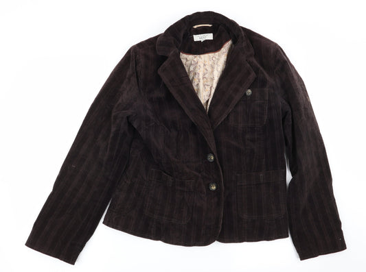 NEXT Womens Brown Striped  Jacket Blazer Size 14