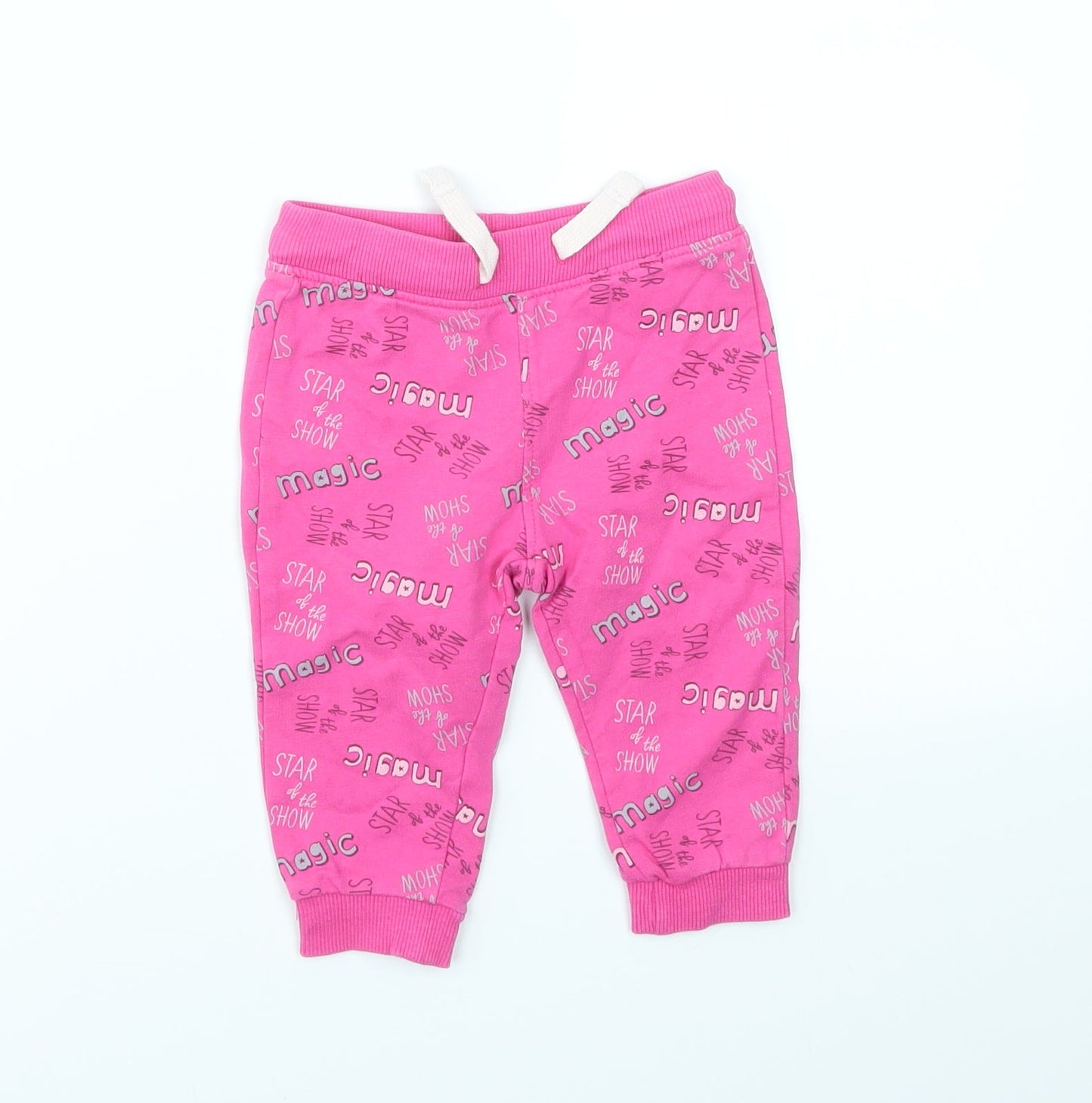 SO CUTE Girls Pink Geometric  Capri Trousers Size 9-12 Months