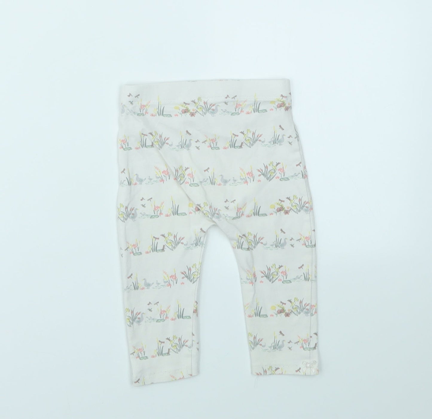 George Girls Ivory Animal Print  Capri Leggings Size 6-9 Months