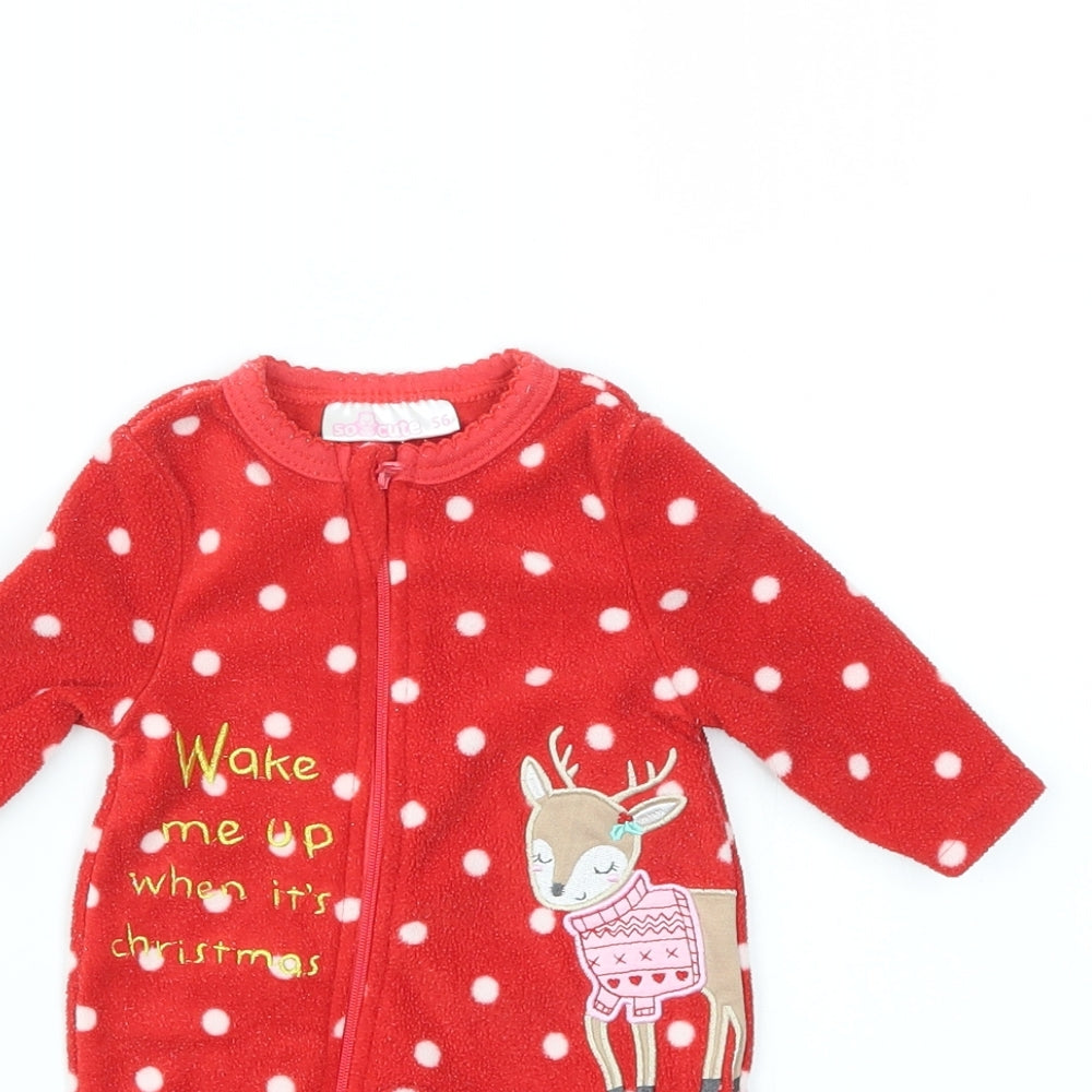 SO CUTE Boys Red Geometric  Cami Bodysuit Size 3-6 Months