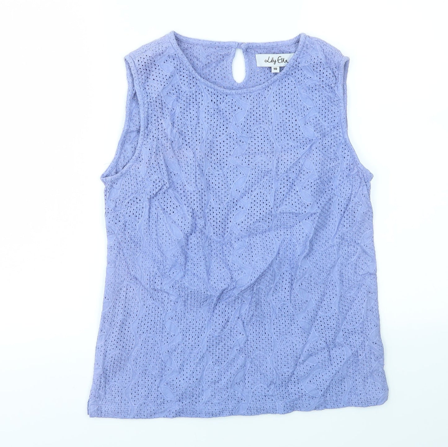 Lily Ella Womens Purple   Basic T-Shirt Size 10