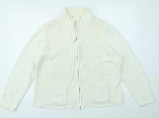 Papaya Womens Ivory   Full Zip Jumper Size 22