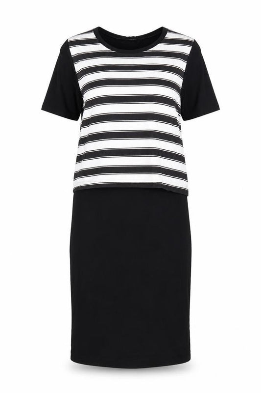 Innocence Womens Black Striped  T-Shirt Dress  Size 8