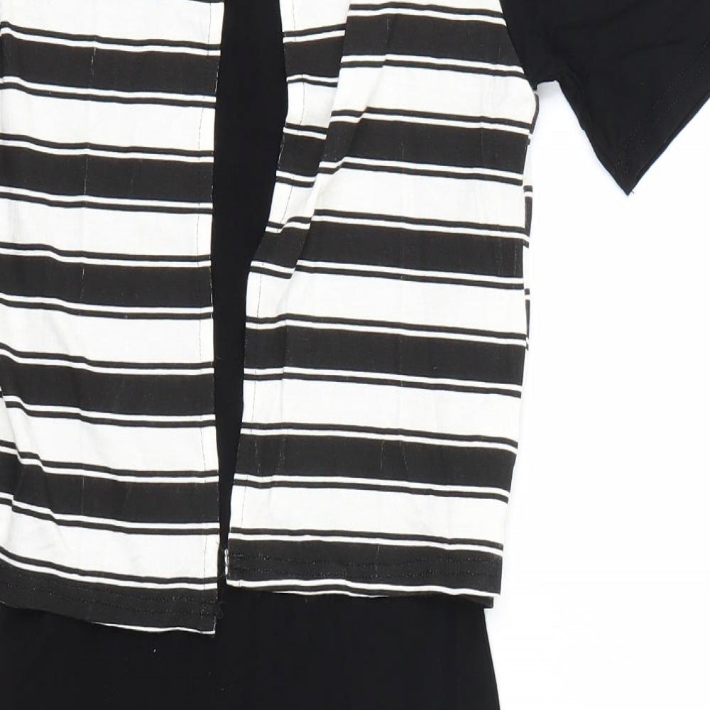 Innocence Womens Black Striped  T-Shirt Dress  Size 8