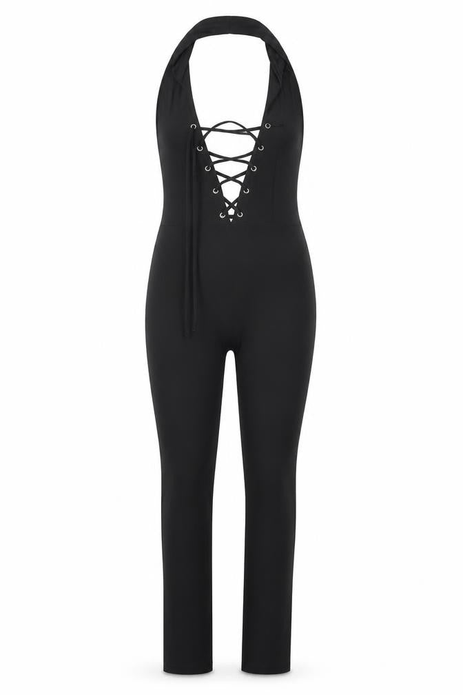 Boohoo Womens Black   Catsuit One-Piece Size 8
