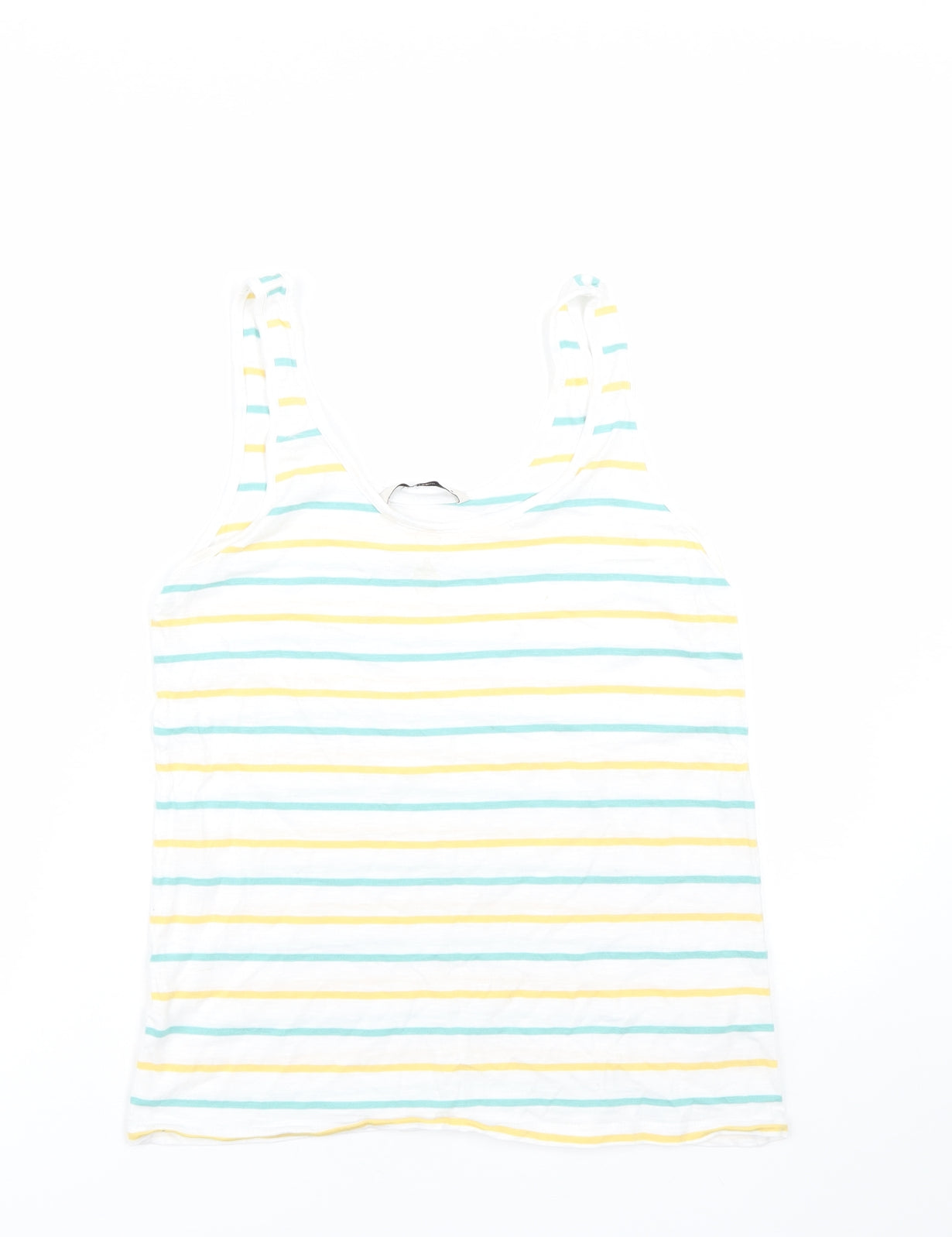 TU Womens White Striped  Basic Tank Size 8