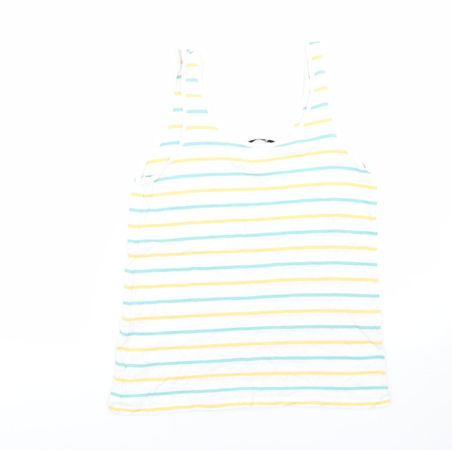 TU Womens White Striped  Basic Tank Size 8