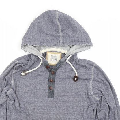 George Womens Blue Striped  Pullover Hoodie Size S