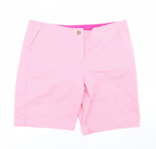 Preworn Womens Pink Striped  Bermuda Shorts Size 40