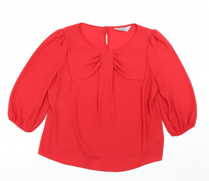 Preloved Dorothy Perkins Womens Red   Basic Blouse Size 12 - Front