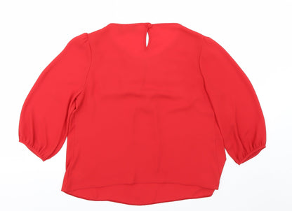Preloved Dorothy Perkins Womens Red   Basic Blouse Size 12 - Back