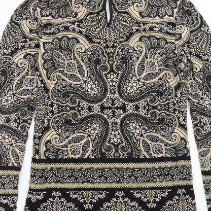 Oasis Womens Brown Paisley  Basic T-Shirt Size XS