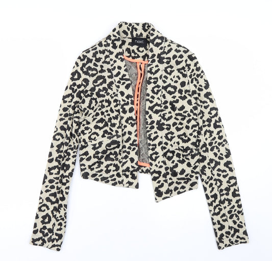 NEXT Womens Beige Animal Print  Cardigan Jumper Size S