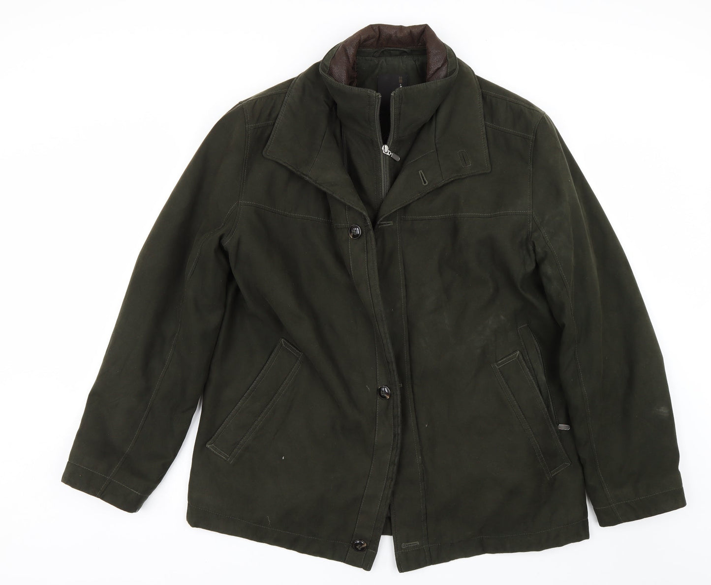 Jupiter Mens Green   Overcoat Coat Size S