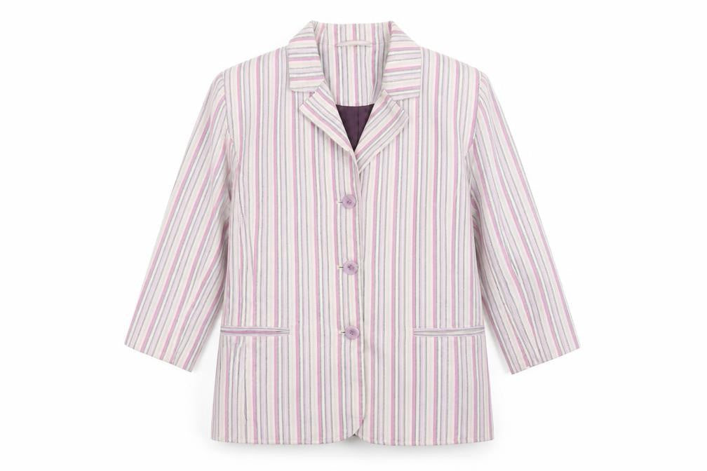 DASH Womens Pink Striped  Jacket Blazer Size 10