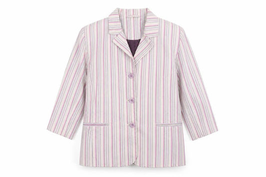 DASH Womens Pink Striped  Jacket Blazer Size 10