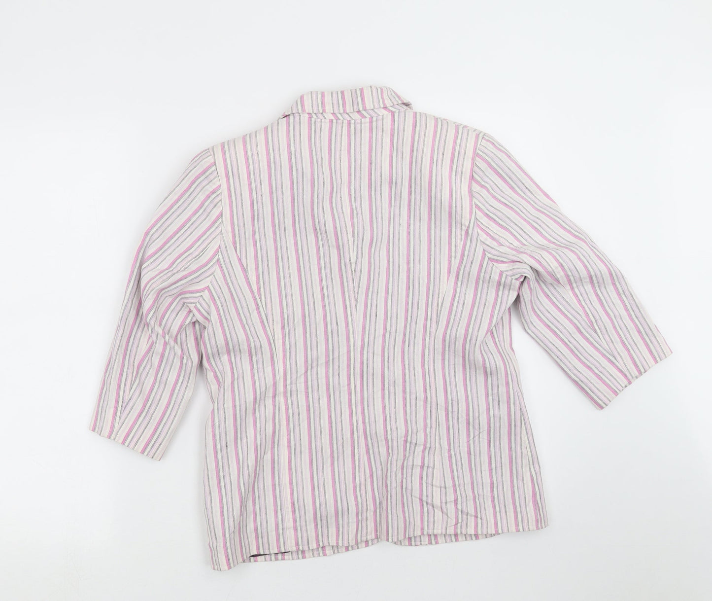 DASH Womens Pink Striped  Jacket Blazer Size 10