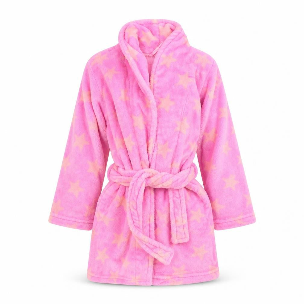 Young Dimension Girls Pink Geometric  Top Robe Size 7-8 Years  - Star Pattern