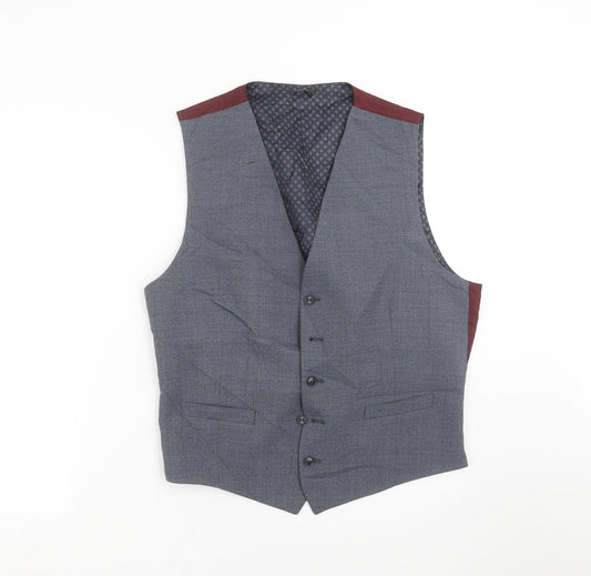 Marks and Spencer Mens Blue   Jacket Suit Waistcoat Size L