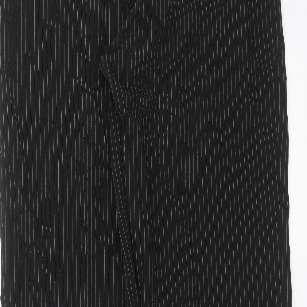 Preworn Womens Black Striped  Trousers  Size 12 L28 in