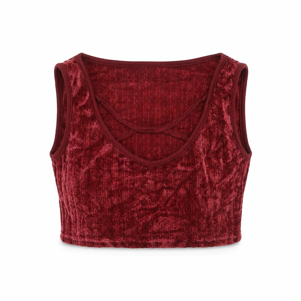 Misspap Womens Red Striped  Cropped T-Shirt Size 8