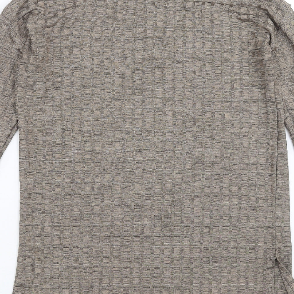 Zara Womens Brown Check  Basic T-Shirt Size S