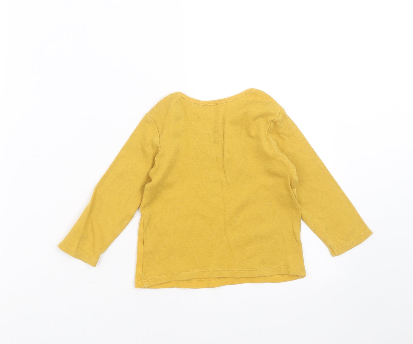 F&F Baby Yellow   Basic T-Shirt Size 9-12 Months  - dinosaur