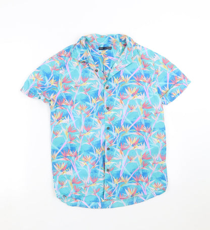Next Girls Blue Geometric  Basic Button-Up Size 13 Years