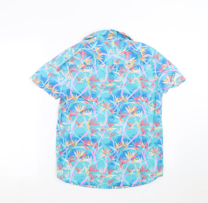 Next Girls Blue Geometric  Basic Button-Up Size 13 Years