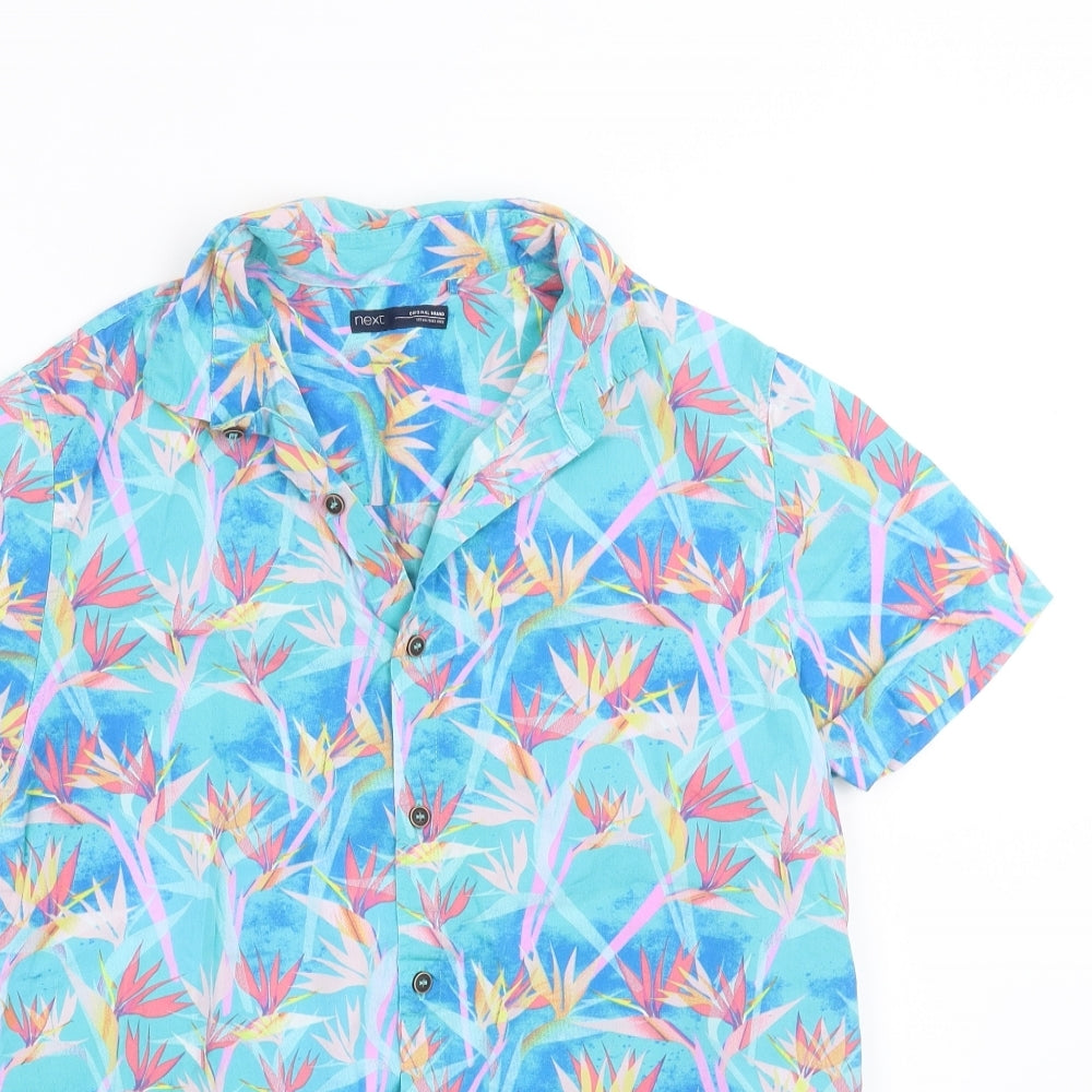 NEXT Girls Blue Geometric  Basic Button-Up Size 13 Years