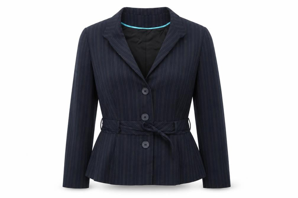 fliss Womens Blue Striped  Jacket Blazer Size 14