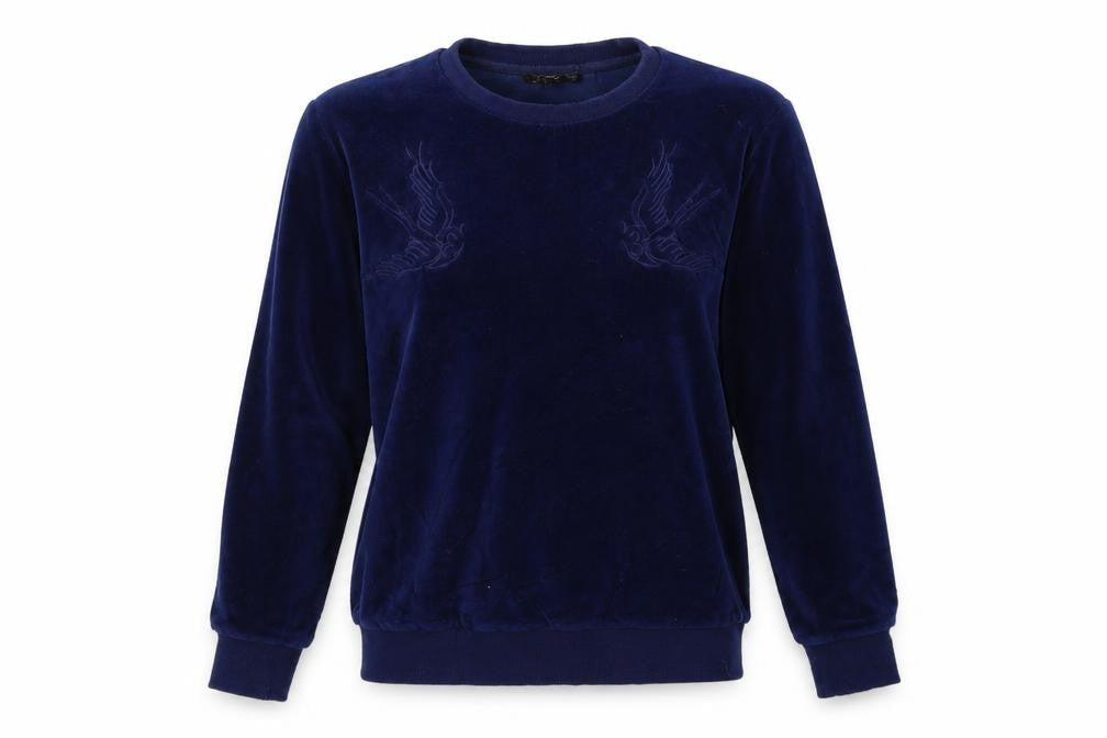 Brave Soul Womens Blue   Pullover Sweatshirt Size S