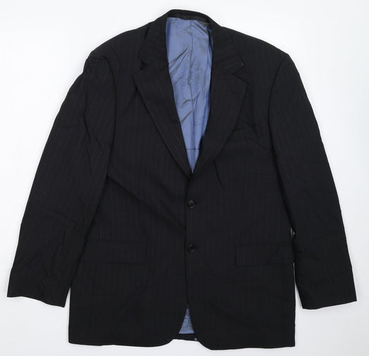 Marks and Spencer Mens Black Striped  Jacket Suit Jacket Size 40