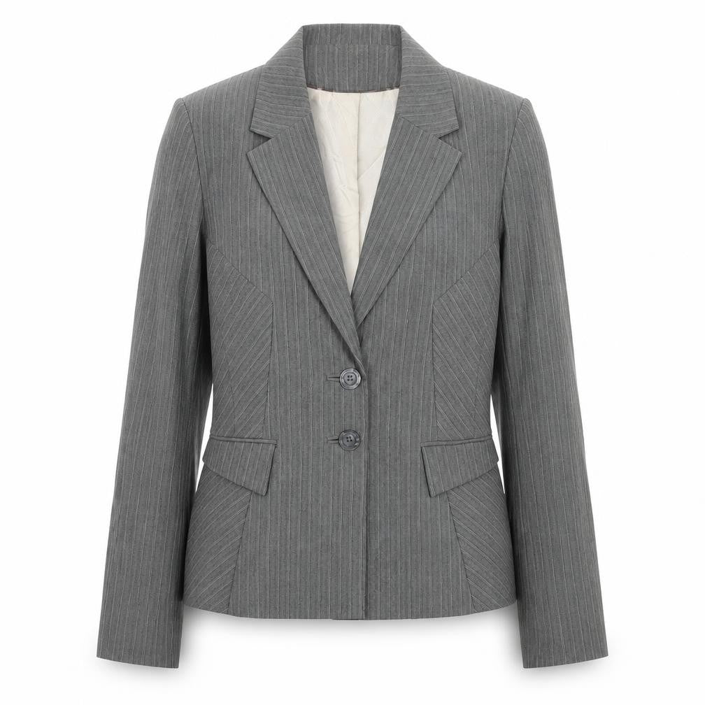 Dorothy Perkins Womens Grey Striped  Jacket Suit Jacket Size 8
