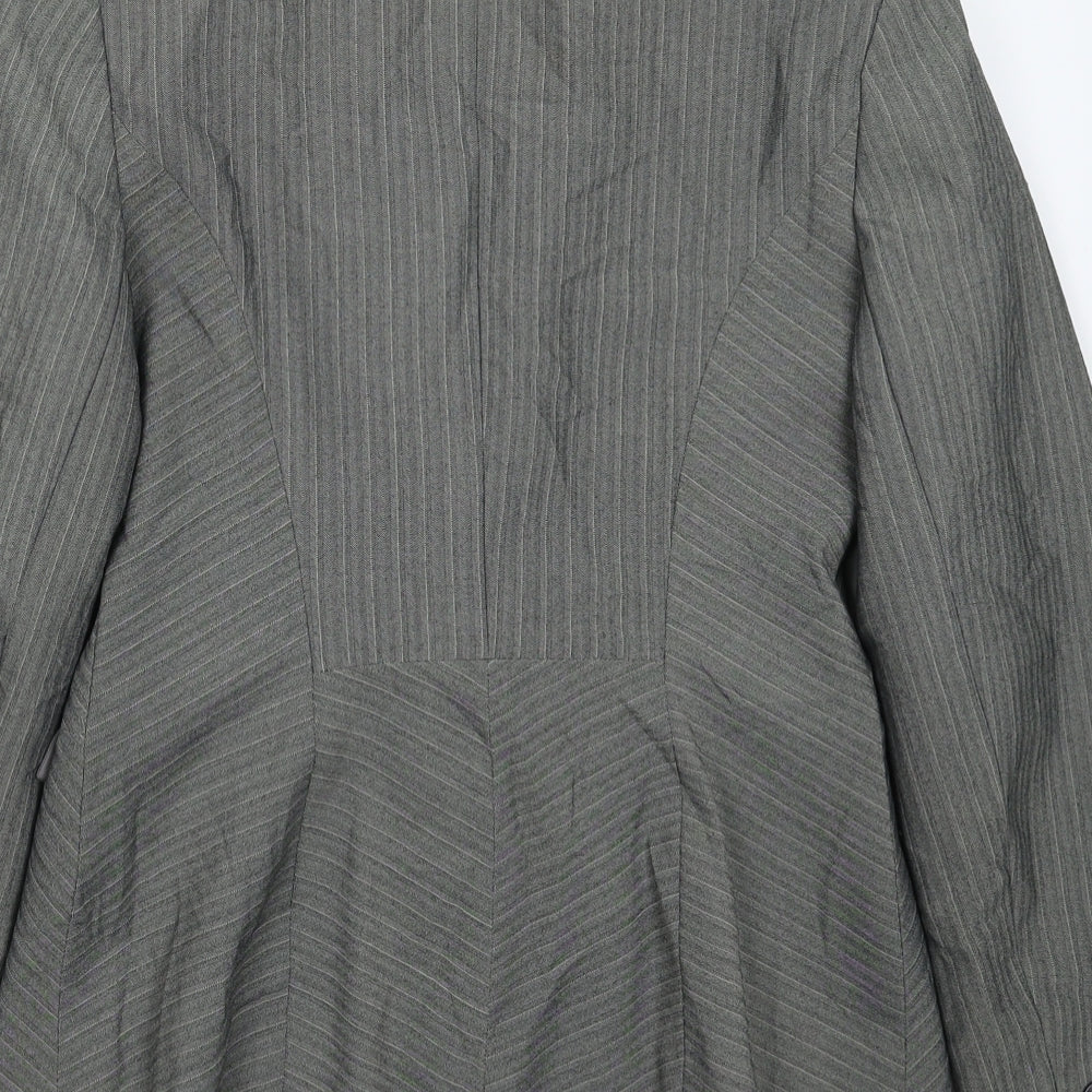 Dorothy Perkins Womens Grey Striped  Jacket Suit Jacket Size 8