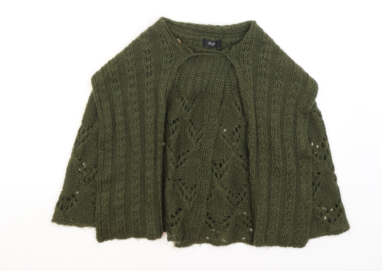 F&F Girls Green   Shrug Jumper Size 7-8 Years