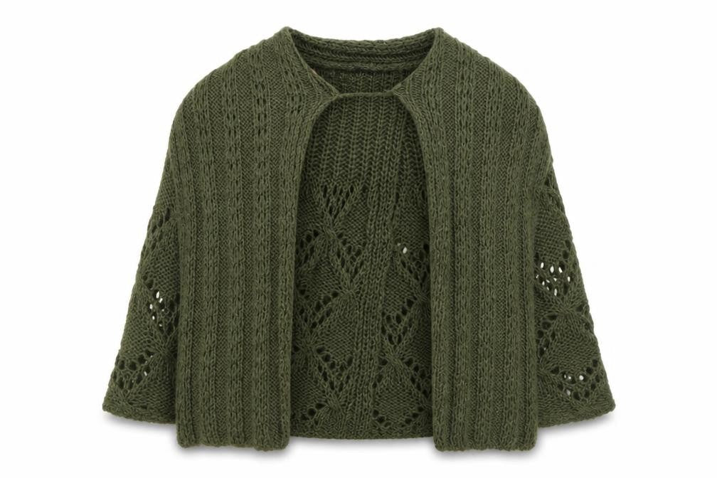 F&F Girls Green   Shrug Jumper Size 7-8 Years