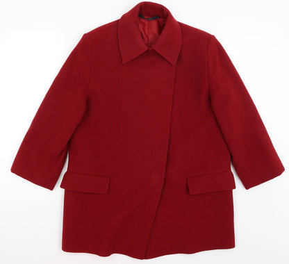 St Michael Womens Red Overcoat Coat Size 8