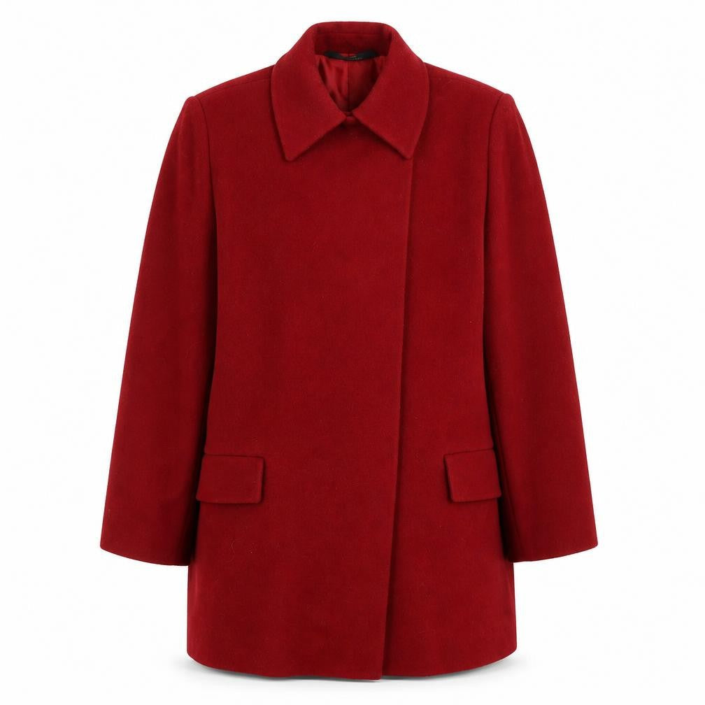 St Michael Womens Red   Overcoat Coat Size 8