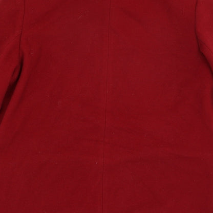 St Michael Womens Red Overcoat Coat Size 8