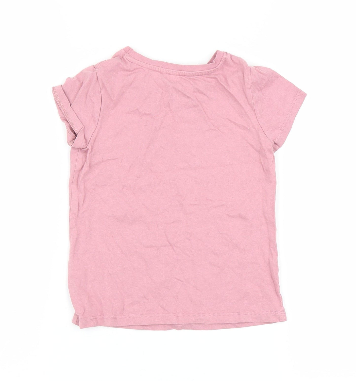 George Girls Pink   Basic T-Shirt Size 5-6 Years