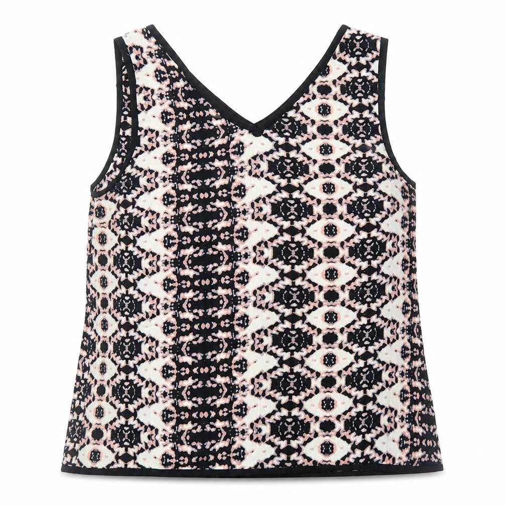 Fransa Womens Multicoloured Argyle/Diamond  Basic Tank Size M
