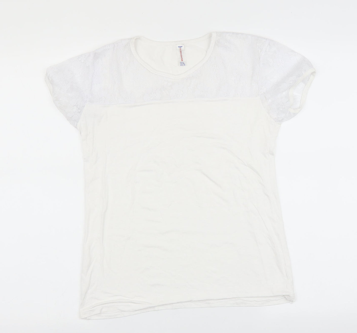 terrybond Womens White   Basic T-Shirt Size L
