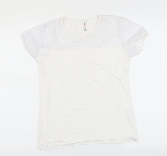 terrybond Womens White   Basic T-Shirt Size L