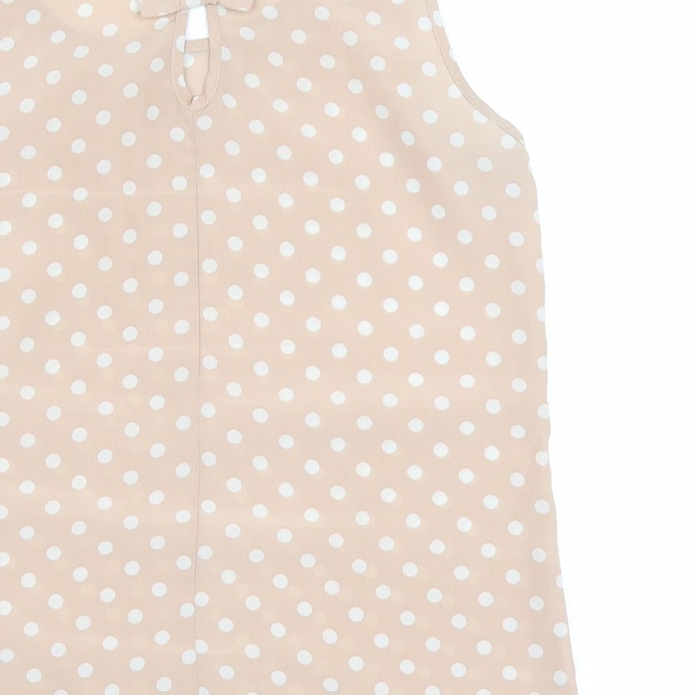 Cameo Rose Womens Pink Polka Dot  Basic Tank Size 8