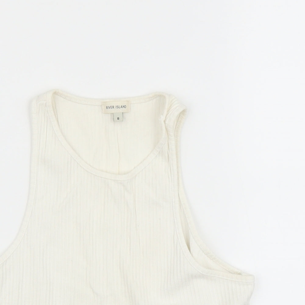 River Island Womens White   Basic Tank Size 8