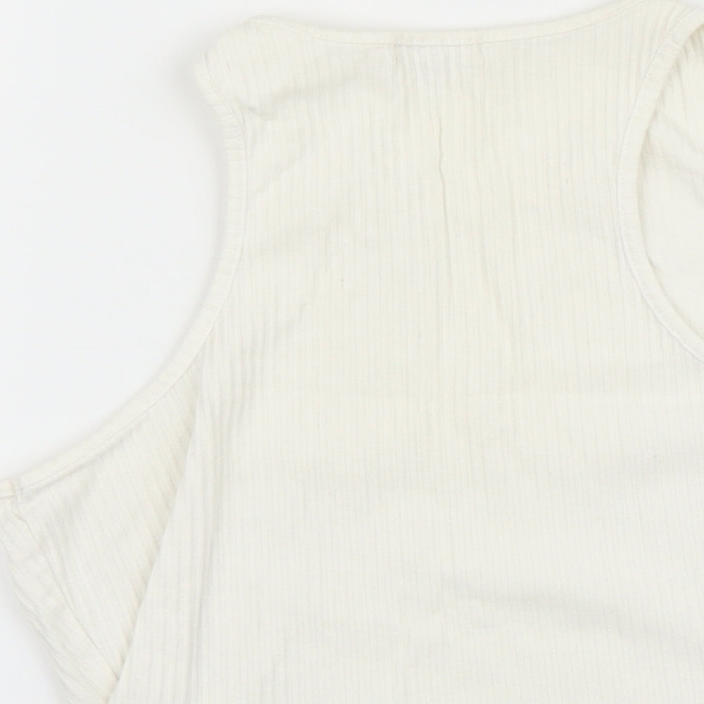 River Island Womens White   Basic Tank Size 8