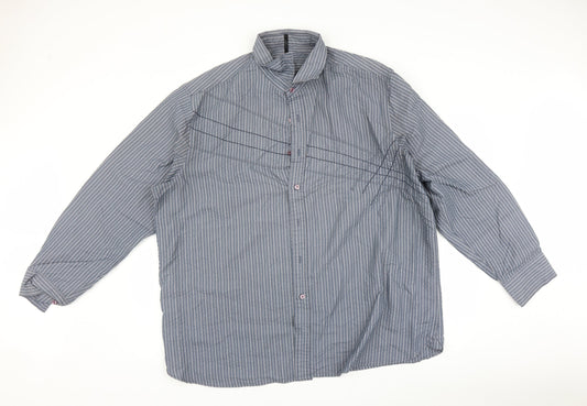 BHS Mens Blue Striped   Button-Up Size 2XL
